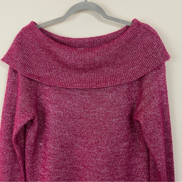 PAIGE Metallic Izabella‎ Wool Blend Off the Shoulder Sweater Size Small - Picture 6 of 11